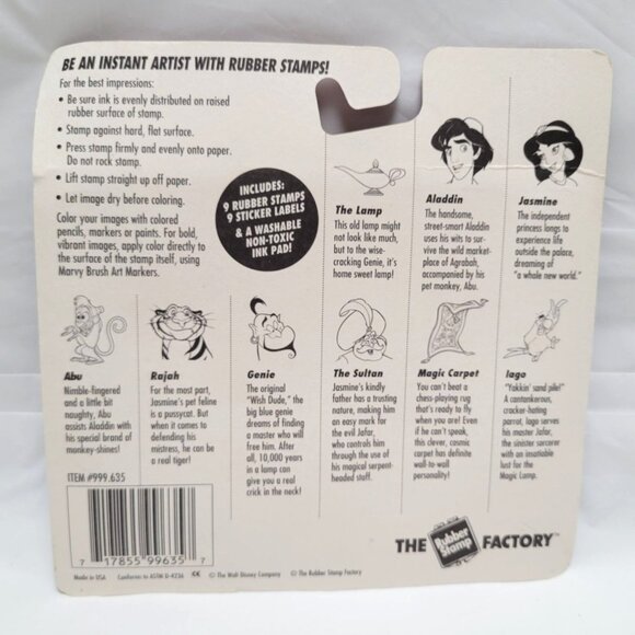 Vintage The Rubber Stamp Factory Disney Aladdin Stamper Kit NOS - Picture 6 of 6